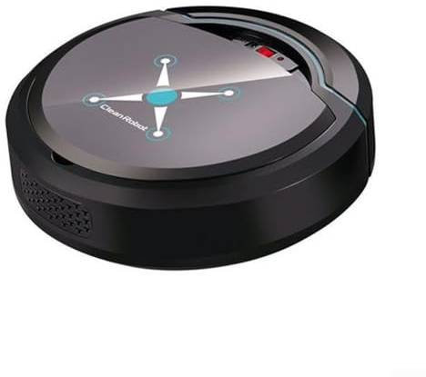 Robot aspirapolvere intelligente con funzione spazzatrice automatica, batteria ricaricabile agli ioni di litio, ricarica USB, motore a basso rumore, mocio in microfibra per legno duro (nero)