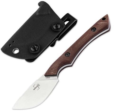 BÖKER PLUS® M.U.K. - Skinner Messer mit Kydex-Scheide & Gürtel-Clip - feststehendes EDC Messer 42a konform - kleines Fulltang Jagdmesser feststehend 6,1 cm - Outdoor Neck Knife in Geschenk-Box