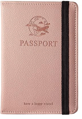 Frfik PU PETH per passaporto - coperture per passaporti aziendali, porta -sport con cinturino, copertura di protezione da viaggio, portafoglio di carte e biglietti, elegante per viaggi internazionali