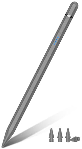 Pencil 1. Generation für iPad (2018-2026), mit 20 Mins USB-C Schnellladeleistung, Neigung & Palm Rejection, Stift für iPad 6-10/A16, Pro M4/M5/11,12.9, Mini 5-7, Air 3-5/M2/M3/M4 (Gris)