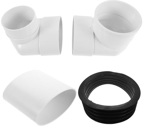 Ciieeo Adattatore Flangia Wc Offset in PVC Resistente Raccordo per Tubi di Scarico Water 10 CM Set Spostamento Flangia per Installazione e Riparazione Sanitari Bagno
