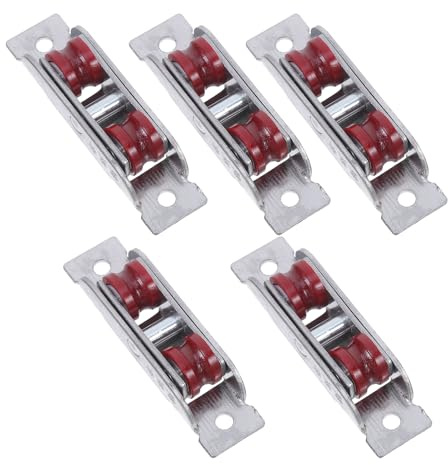 FIXOSHEE Rodillos para Puertas Corredizas 88 Tipo, Ruedas Dobles de Acero Inoxidable 16 Mm de Ancho, Repuesto para Armarios y Puertas Correderas, Juego de 5 Piezas, Movimiento Suave