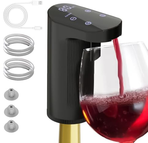 Aeratore E Dispenser Elettrico Per Vino | Dispenser Di Whisky Digitale Intelligente |Pompa Per Vino Liquore A Quantità Regolabile Per Whisky|Decanter Per Vin-o Ricaricabile Per Un'aerazione Istantanea