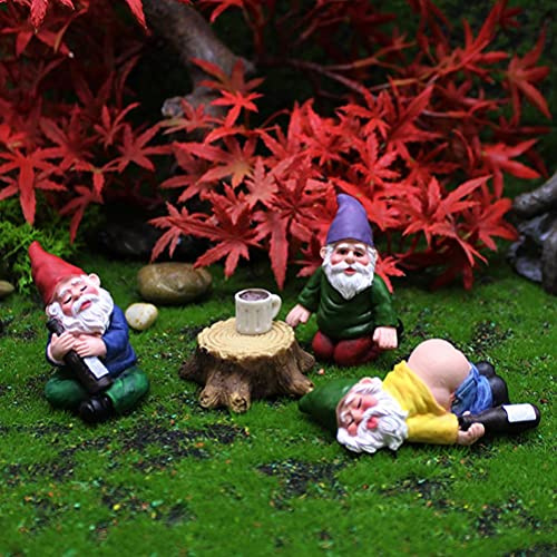 CHICIRIS Statue de Nain Ivre, Décoration de Jardin Unique en Résine Représentant un Gnome Ivre dans une Scène Amusante, pour L'extérieur, le Jardin ou L'intérieur, sur une Table ou une