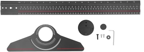 Woodworking T Ruler, Aluminum Alloy T Shaped Scriber with Rotatable Angle Gauge, Engraved Scale Multifunctional Carpenter Ruler for Precise Angle and Line Marking