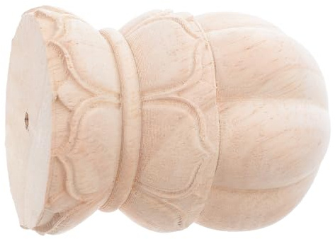 Chapiteau de Poteau en Bois Traditionnel, Tête Décorative Sculptée Lotus