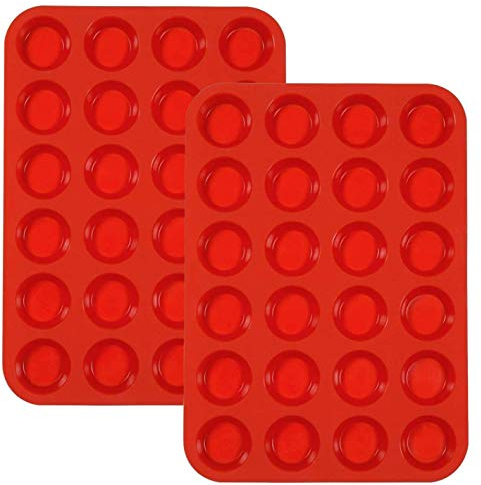2 Pièces Moule à Muffins en Silicone - Non Adhésif, Adapté pour Cupcakes, Brownies, Pudding et Tous Vôtres Desserts de Pâtisserie - Idéal pour la Cuisson Facile et Propre