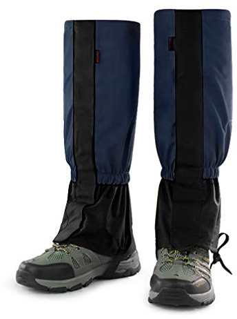 Luwint Polainas impermeables para botas para niños, equipo de senderismo, caza, escalada para niñas de 6 a 12 años (azul marino)