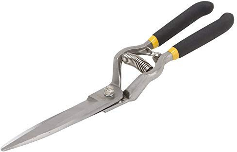 Edward Tools Hand Grass Clipper Scissors - Classic Cut Drop Forged Grass Shears for Hand Edging Lawn, Trimming Shrubs and Flowers - Comfort Grip Handles - Pro Grade Garden Scissors