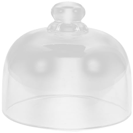 HEALLILY Glass Cake Cover Dome 3.93In Clear Dessert Protective Cover Food Snack Display for Home Kitchen