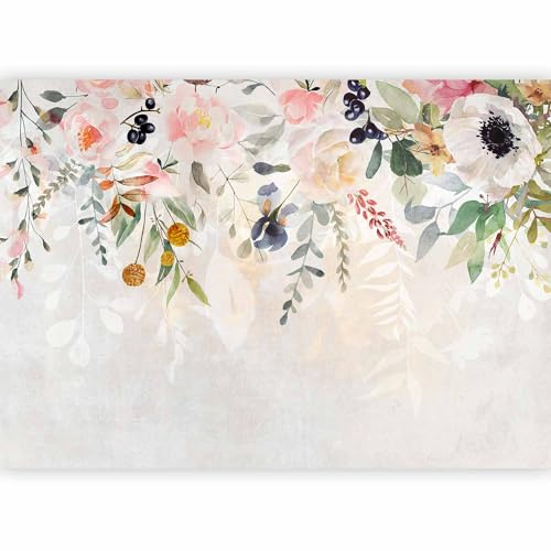 murando - Papier Peint Panoramique Intissé Chambre, Fleurs, 400x280 cm | Fabrication Européenne, Tapisserie Murales Papier Peint, Revêtement Mural, Papiers Peints, Grand Poster Mural, Fleuri