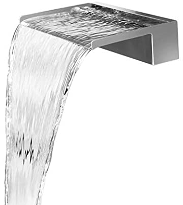 Jürgen Bocker Garten-Ambiente Wasserfall 45 cm aus Edelstahl matt gebürstet incl. LED-Beleuchtung