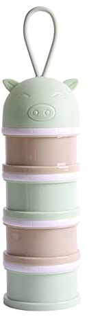Uposao Milchpulver Spender, 4-Schicht Milchpulver-Portionierer Kinder Formel Milchpulver Zufuhr Tragbar Kinder Milchpulver Portionierer Box Säuglingsnahrung Kasten für Reise im Freien Nachtzeit