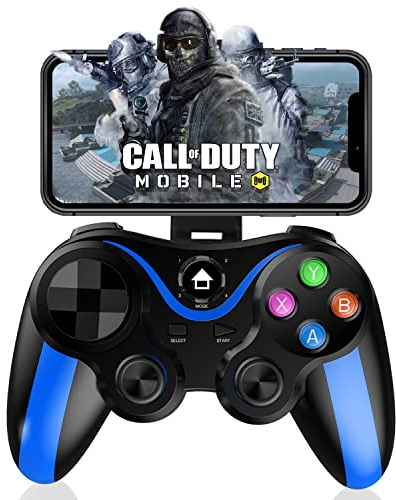 Megadream MFi Manette de jeu sans fil Bluetooth pour iOS/Android, iPhone 15 14 13/Mini/Pro Max/12/11, pour Samsung Galaxy, Nokia, OPPO, Google, Direct Play - Bleu