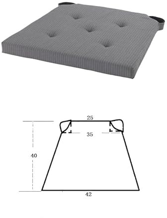 Stuhlkissen-Set mit 2/4/6, Schaumstoff-Sitzpolster für Esszimmerstühle, Gartenstuhlkissen mit Bändern und gekerbten, trapezförmigen Stuhlpolstern für Küchenstühle