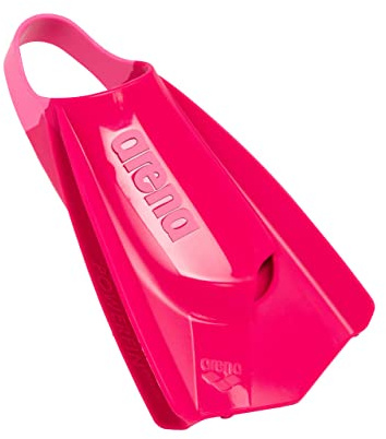 Arena Powerfin Pro II Unisex, vuxna simträningsfenor, män och kvinnor, silikon, simfötter med korta flikar, vänster till höger, anpassade, rosa, storlek 12,5–13,5