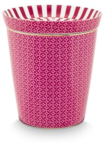 Pip Studio Royal Tiles Becher & Teebeutelablage Set Dunkelpink 230 ml