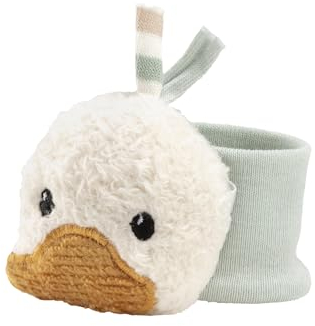 Sterntaler Armrassel Ente Edda Lou, dehnbares Baby Armband aus Stoff mit Rassel für Jungen und Mädchen