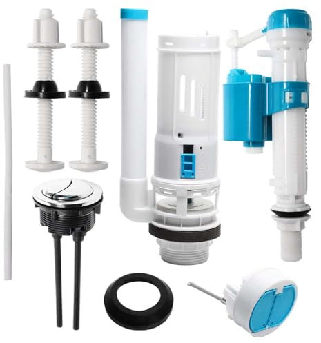 Dual Flush Valve and Flush Toilet Cistern Push Button Assembly, Toilet Cistern Repair Kit Fill Flush Valve Dual Button Water Tank