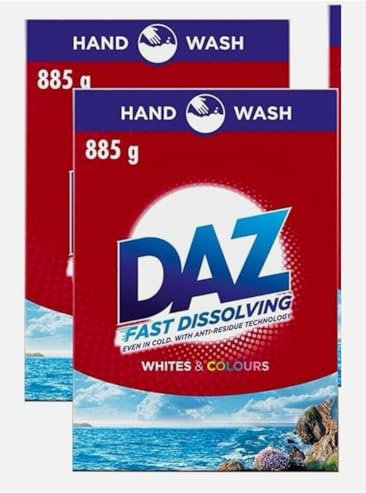 CREATE ZONE DAZ Washing Powder - Hand Wash Whites & Colours - Stain Removal & Colour Protection- 885g (Pack Of 2)