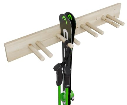 QLS Väggskidhållare för 4 par 90 cm Nordic Walking trekking stavar