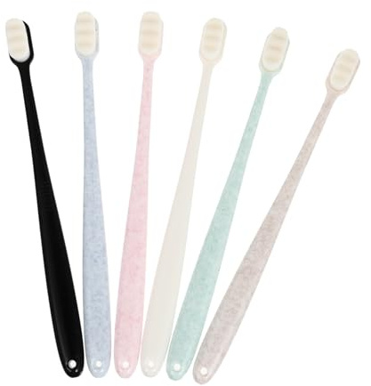 Hoement 6pièces Brosses à Dents Pour Adultes Style Ondulé Couleurs Assorties Nettoient Efficacement