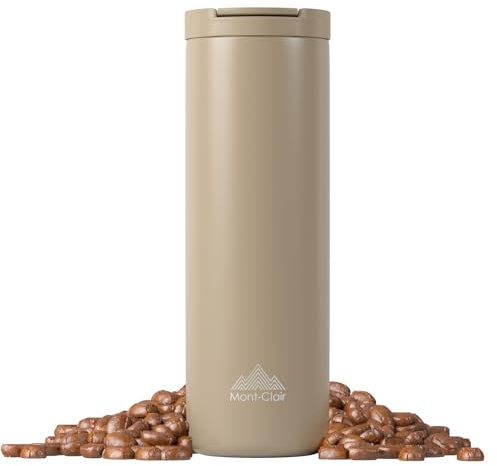 Mont-Clair Tazza Termica Caffe 550ml - Termos Per Bevande Calde - 100% Stagno - Caldo per 12 ore - Termos Caffè - Travel Mug - Realizzato in Acciaio Inossidabile Riciclato (Terra)