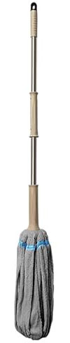 SLDAGe Microfibra Mocio Professionale per Pavimenti, Mocio Autostrizzante con Manico in Acciaio Inox, Corda di Cotone Super Assorbente, Dual Use of Dry And Wet,Grigio