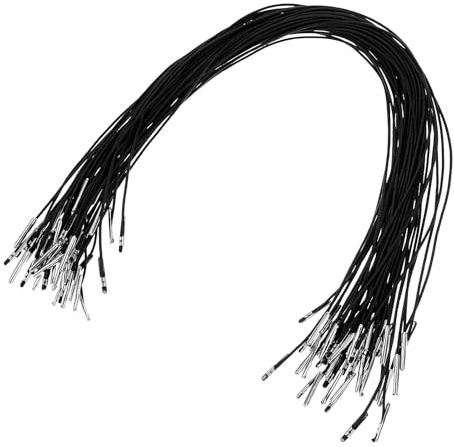 XLIUAX Lot de 50 cordons élastiques barbelés ronds avec ardillons en métal doux pour reliure de livres, suspendre, menus de fête (noir)