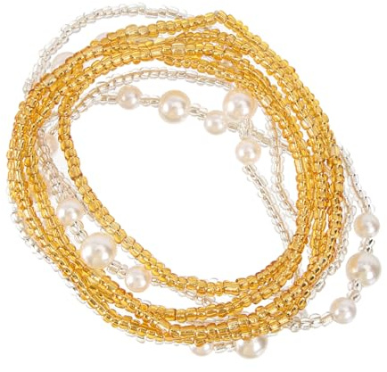 LRXIYODE 2 Ensembles de Chaîne de Taille en Verre Élastique, Chaîne de Pantalon pour Bijoux Corporels Argenté, Élégant pour Occasions Spéciales
