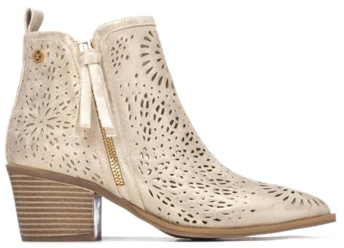 XTI - Botas Camperas Mujer Oro - Calzado Cómodo y Versátil - Moda casual - Modelo 14532704 (Talla 37)