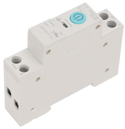Sahgsa WIFI Smart Switch Breaker Intelligent Flamskyddad Timing Control för Smart Home Red Copper 1P+N för DIN35 Rail (16A)
