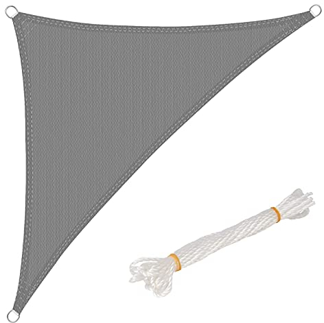 WOLTU Sonnensegel Premium HDPE Wetterbeständig Atmungsaktiv 95% UV Schutz Segeltuch 180 g/m² Sonnenschutz Schattenspender für Balkon Terrasse Garten, mit Befestigungsseilen