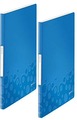 Leitz Sichtbuch wow, A4, PP, 20 Hüllen (blau metallic, 20 Hüllen | 2er Pack)