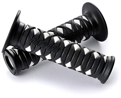 DAYTONA Motorrad Griffgummi Set GGD-KATANA, 7/8“ (22,2mm), 125mm, offenes Ende, weiß
