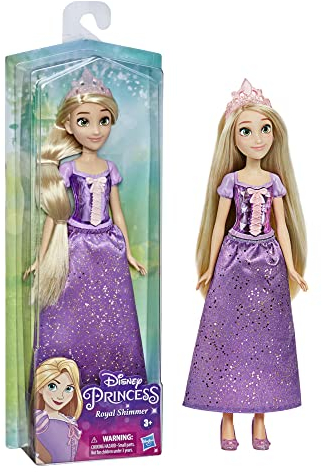 Hasbro Disney Prinzessin Schimmerglanz Rapunzel Puppe, Modepuppe mit Rock und Accessoires, Spielzeug für Kinder ab 3 Jahren