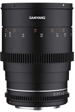 Samyang MF 35 mm T1.5 VDSLR MK2 Canon EF - Obiettivo grandangolare Cina e video per Canon EF, 35 mm, distanza focale fissa, Follow Focus, pignone full-size e APS-C, risoluzione 8K, nero