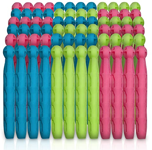 SOL 72pk Dolly Pegs for Washing Line, Heavy Duty Plastic Clips for Clothes. Extra Strong Grip, Weather-Resistant, Ideal for Drying Laundry Outdoors or Indoors, Keeps Clothes Secure in All Conditions