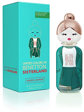 Benetton - Sisterland Green Jasmine, Eau de Toilette for Women - Long Lasting - Fresh, Modern and Young Fragance - Floral and Fruity Notes - Ideal for Day Wear - 80 ml