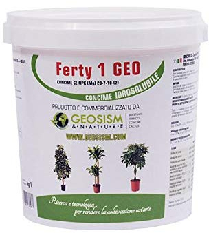 Ferty 1, NPK (Mg) 20-7-10 + (2) + microelementos (1 kg), fertilizante en polvo soluble en agua para plantas y flores