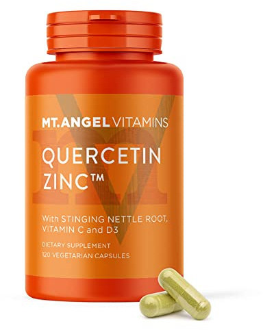 Mt. Angel Vitamins - Zinc Quercetin with Bromelain Supplement – Immune Support & Respiratory Health - Quercetin 500mg Capsules | Zinc 50mg | Vitamin C Capsules | Immune Booster for Adults - 120ct.