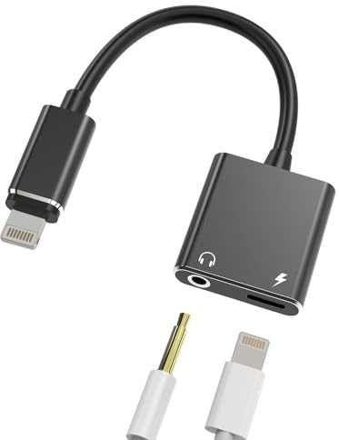 iPhone Kopfhörer 3.5mm auf Lightning Klinke Ladekabel Adapter(2in1) s Aux Schnellladegerät Netzteil Apple MFI Fast Charger Splitter Audio Ladestecker Zubehör für 14 13 12 11 Pro Max 8 7 Plus 3.5+L