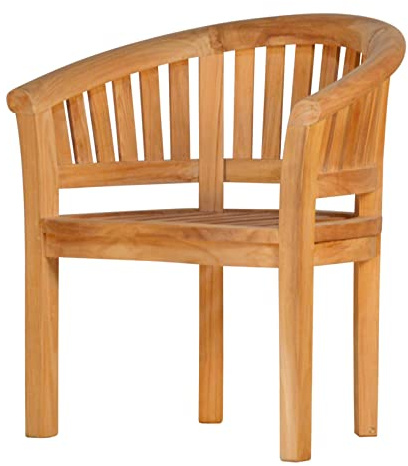 Kai Wiechmann Gartensessel Bananensessel Teak Sessel Holz Balkon Terrasse Wintergarten und Garten geschwungen wetterfest Premium