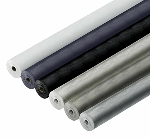 Fliegengitter Meterware | Edelstahl Aluminium Fiberglas | 80-150cm Breite (Fiberglas - Grau, Breite: 100cm)