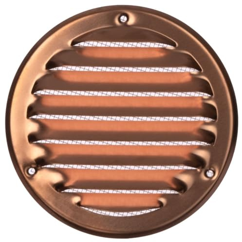 Ø 100mm Ventilationsgaller i Koppar med Myggskydd - Metallgaller för Ventilation