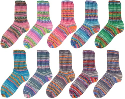 SUPERGARNE Sockenwolle Aktiv 4-fädig – 1000 g (10x100g), Strapazierfähig, Maschinenwaschbar, Made in Italy, Ideal für Socken und Strickprojekt (Creation II)