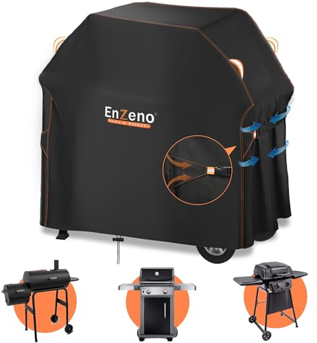 Enzeno Barbecue Covers Oxford Fabric Gas Grill Cover 163x70x125cm BBQ Cover Waterproof dustproof& UV