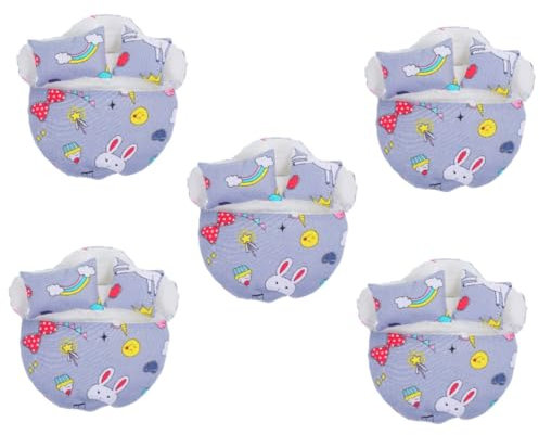 UPKOCH 5 Sets Puppenschlafsack Bett Heimdekoration Schlafsack Wohnaccessoires Kompakter Schlafsack Schlafsack Austauschbarer Puppenschlafsack Jasmin Polyester Plüschpuppen