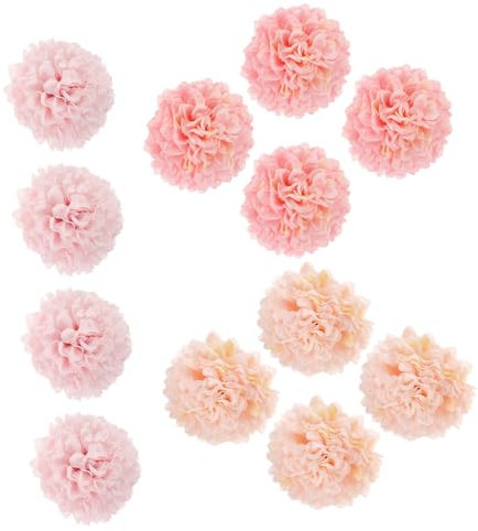 TOPPERFUN 12piezas Flores Artificiales De Hortensia Cabecitas De Flores Realistas para Decoración De Bodas y Celebraciones Material Resistente y Fade-Resistant