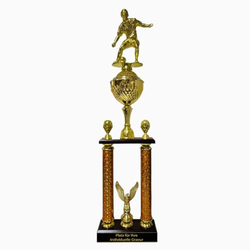 eberin · XXL Fußball Wanderpokal – Der ultimative Siegertrophäe für Jede Liga · Tipprunde Ehrung · Fussball Säulenpokal · Pokal personalisierbar mit Gravur ·